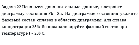 Задача 22 Используя  дополнительные  данные диаграммы