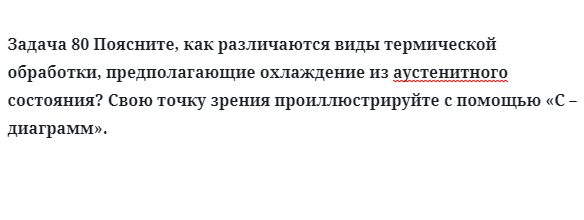 Задача 80 Поясните, как различаются виды термической  обработки