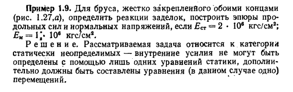 Задача 1.9. Для бруса, жестко закрепленного обоими концами
