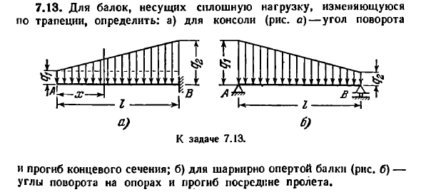 Задача 7.13. Для балок, несущих сплошную нагрузку
