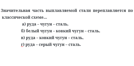 Значительная  часть  выплавляемой  стали  переплавляется