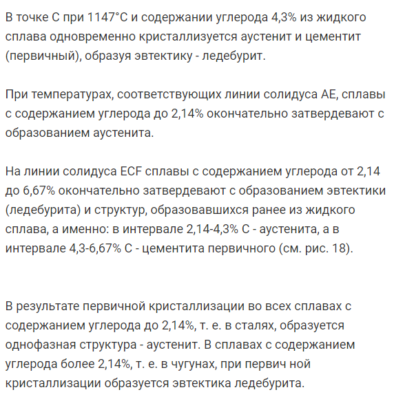 Диаграмма состояния железо цементит