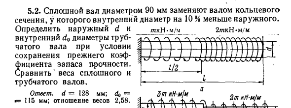 Задача 5.2. Сплошной вал диаметром 90 мм 
