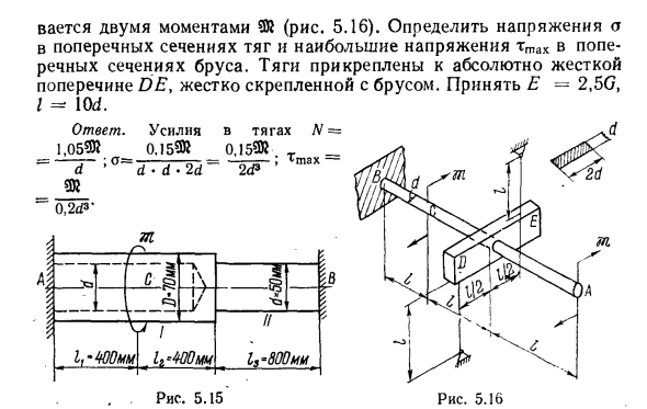 Задача 5.11. Брус, закрепленный одним концом
