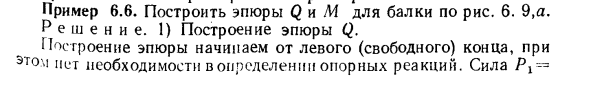 Задача 6.6. Построить эпюры Q и М для балки 
