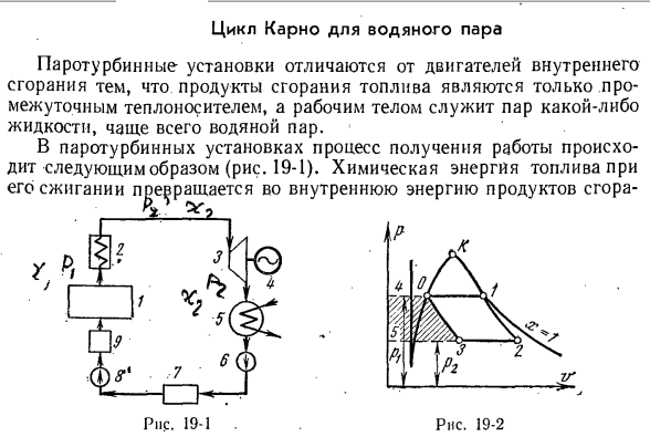 Цикл Карно для водяного пара