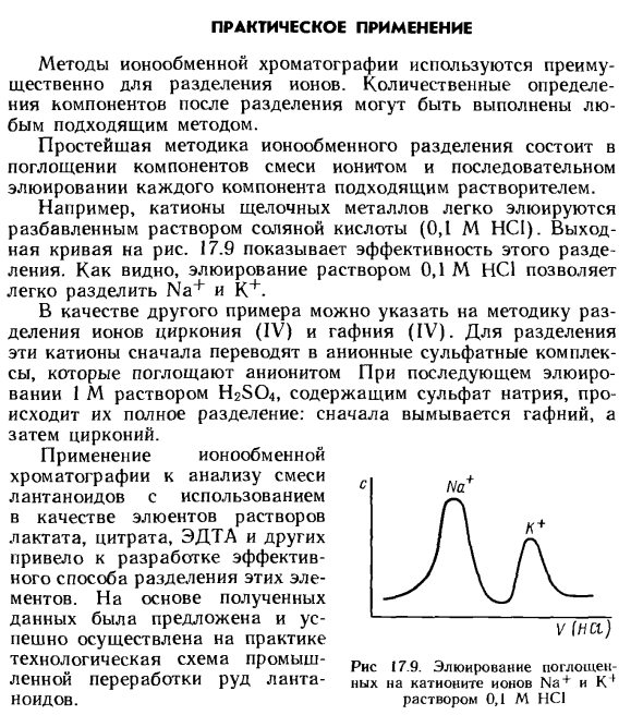 Практическое применение методов ионообменной хроматографии