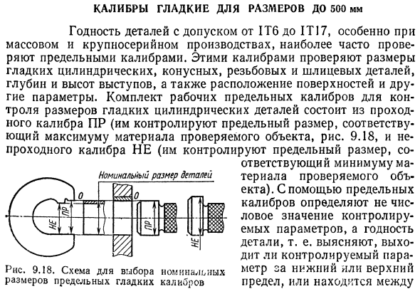 Калибры гладкие для размеров до 500 мм