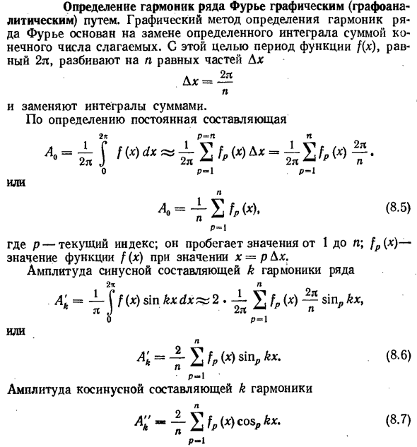 Определение гармоник ряда Фурье графическим (графоаналитическим) путем