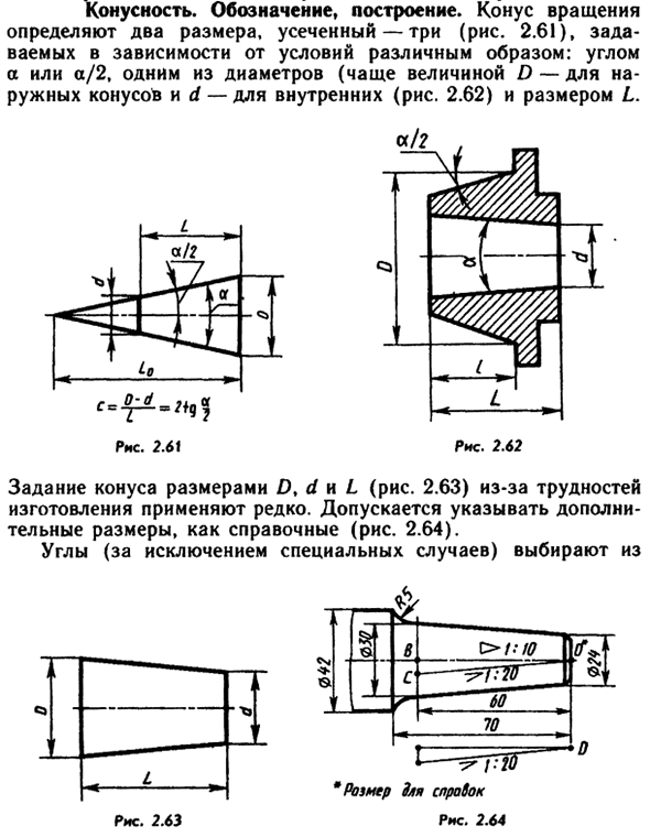 Конусность. Обозначение, построение