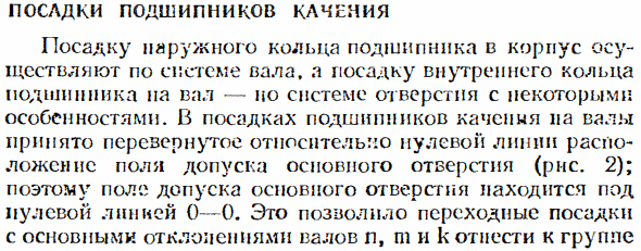 Посадки подшипников качения