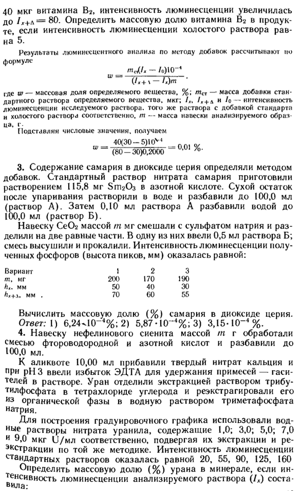 Задачи по люминесцентному анализу