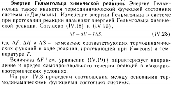 Энергия Гельмгольца химической реакции