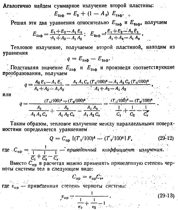 Теплообмен излучением между твердыми телами