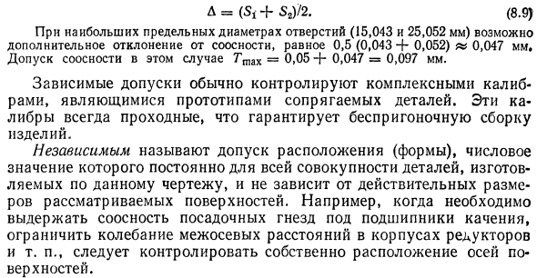 Зависимый и независимый допуски расположения (формы)