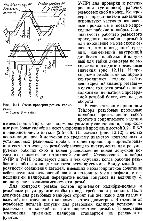 Методы и средства контроля и измерения точности цилиндрических резьб