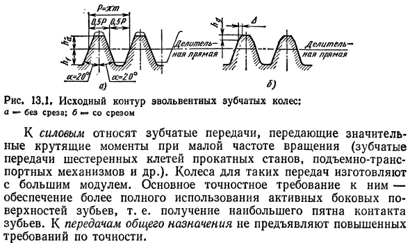 Основные эксплуатационные и точностные требования к зубчатым передачам