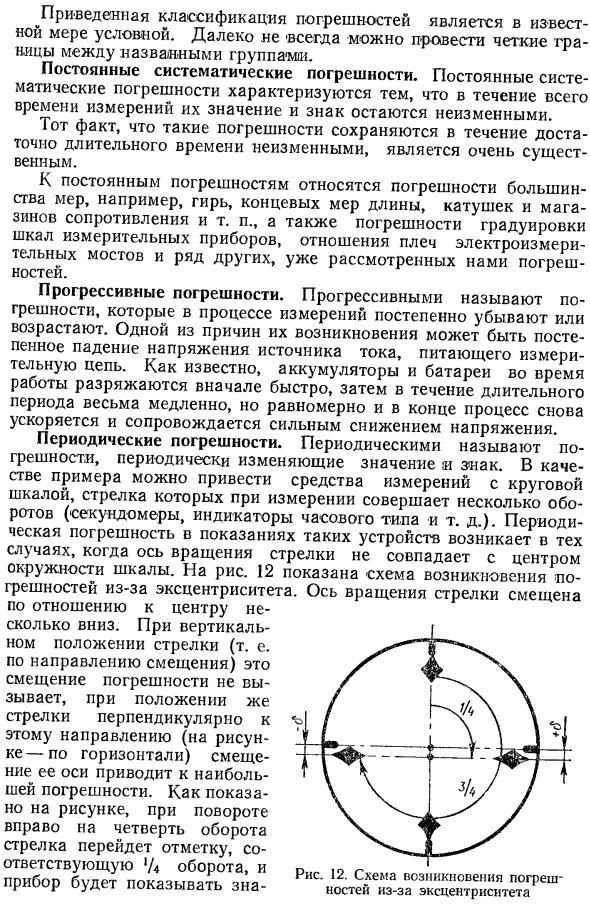 Характер проявления систематических погрешностей