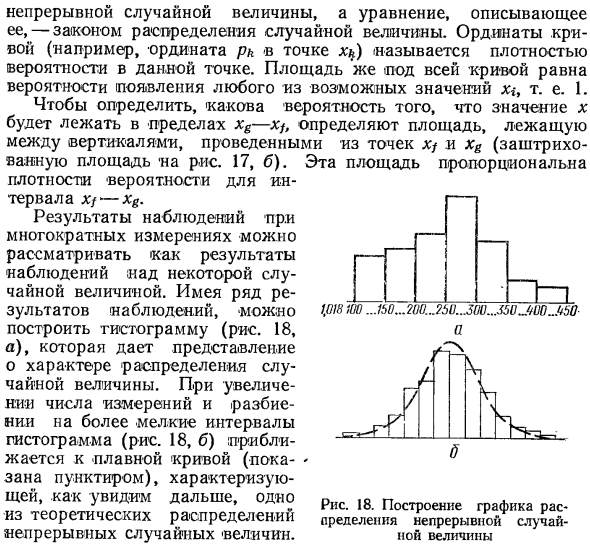 Распределение непрерывных случайных величин