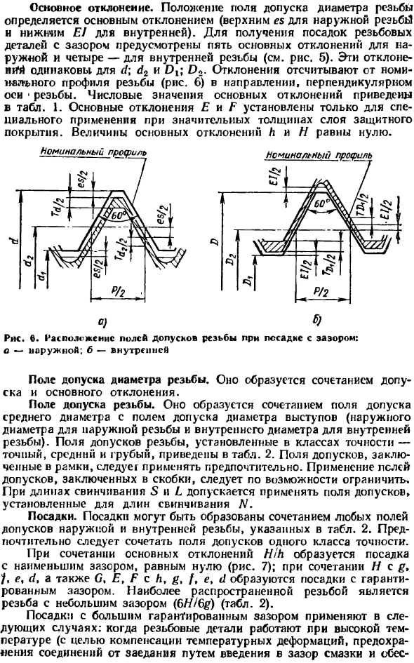 Допуски и посадки метрических резьб