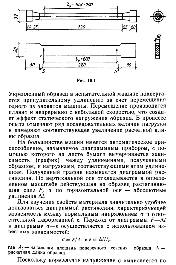 Диаграмма растяжения