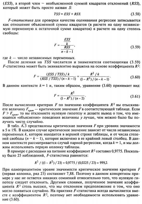 F-тест на качество оценивания