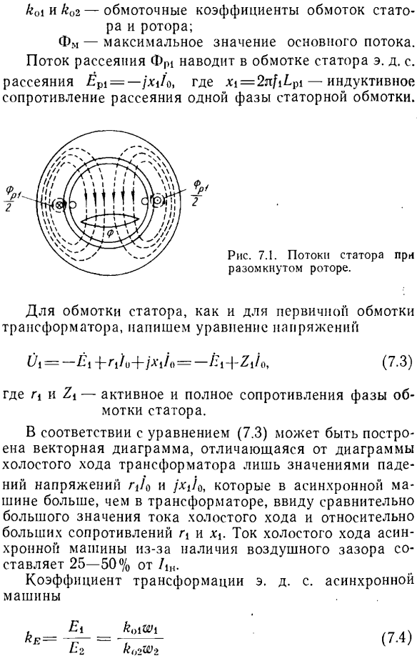 Асинхронный двигатель при неподвижном роторе