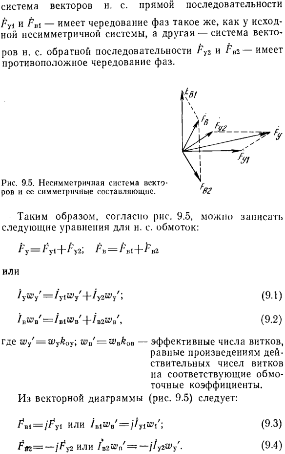 Уравнение токов и схемы замещения асинхронных исполнительных двигателей