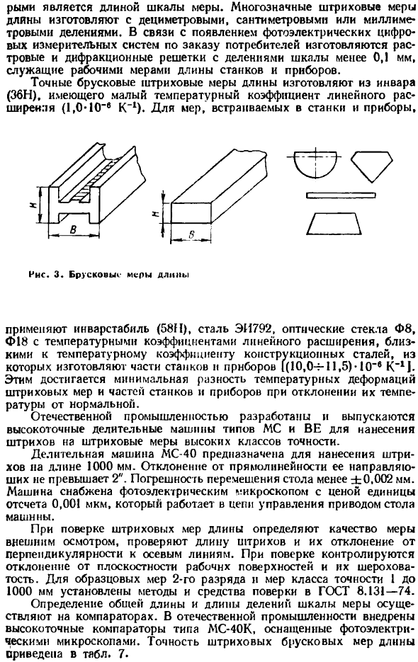 Штриховые меры длины и их поверка