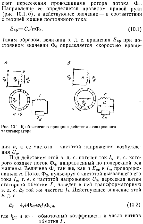 Асинхронный тахогенератор. Устройство, принцип действия