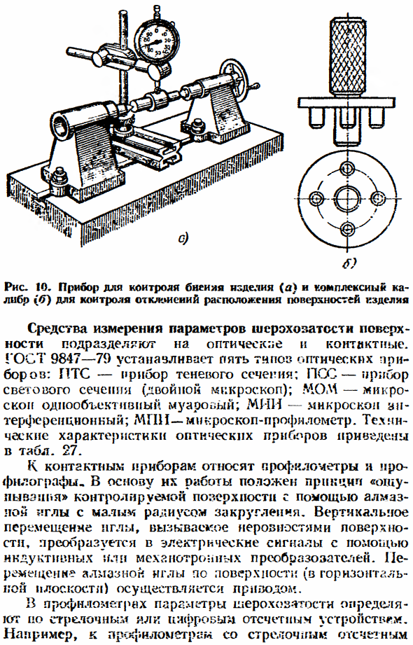Средства измерений отклонений формы, расположения поверхностей и параметров шероховатости