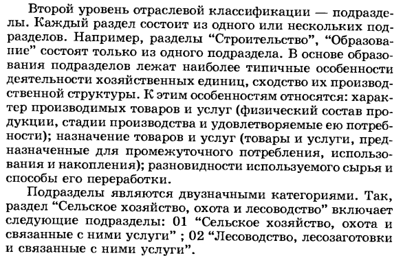 Отраслевая классификация видов экономической деятельности