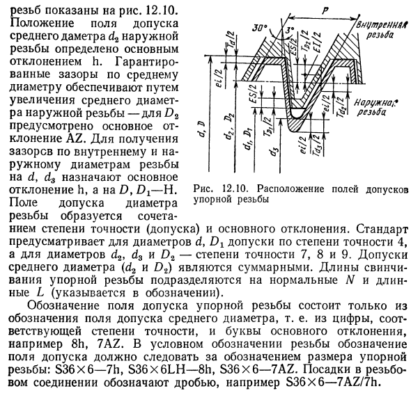 Характеристика и взаимозаменяемость кинематических резьб