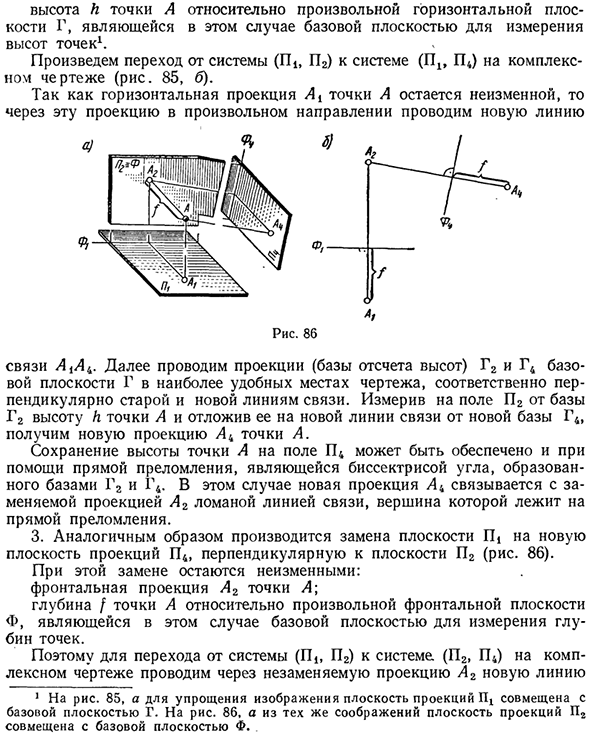 Основы способа замены плоскостей проекцией