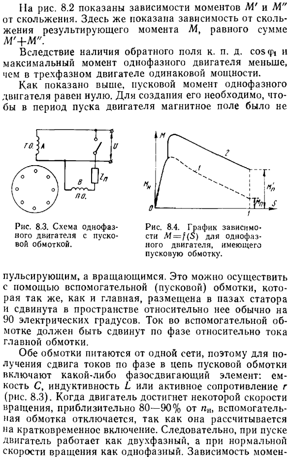 Устройство, принцип действия и способы пуска в ход однофазных асинхронных двигателей