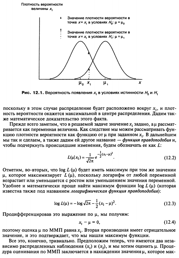 Метод максимального правдоподобия (ММП)