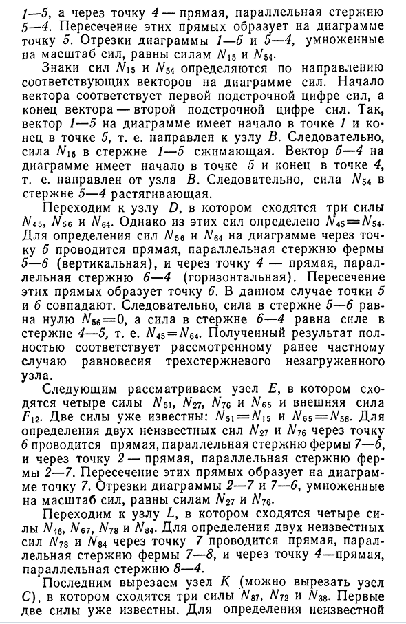 Графический способ определения сил в стержнях фермы