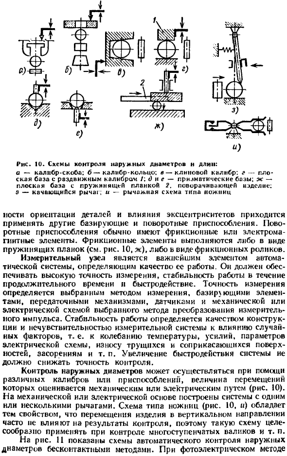Устройства измерительных позиций автоматических контрольных систем