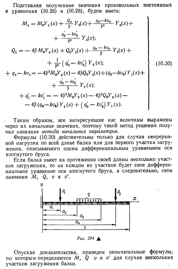 Понятие о расчете коротких балок, лежащих на сплошном упругом основании. метод начальных параметров