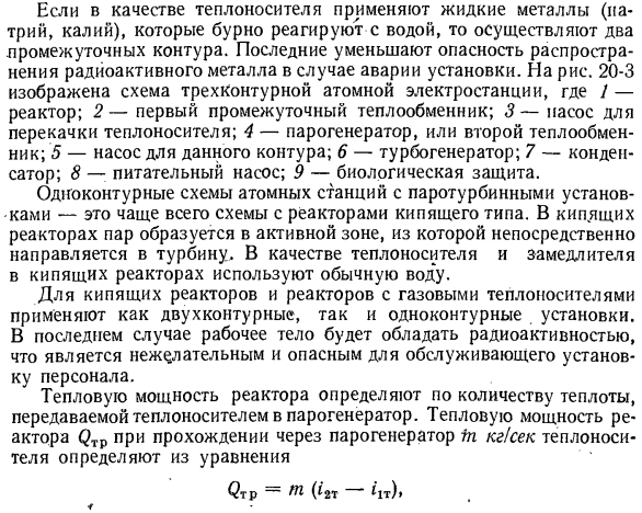 Термодинамические циклы атомных установок