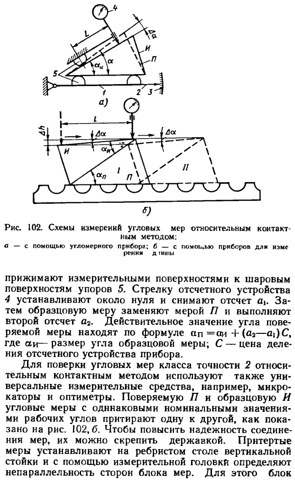 Методы и средства поверки угловых мер