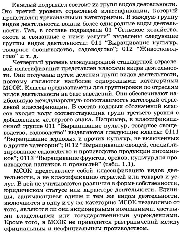 Отраслевая классификация видов экономической деятельности