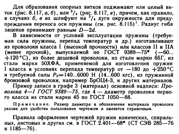 Винтовые цилиндрические пружины сжатия и растяжения из стали круглого сечения