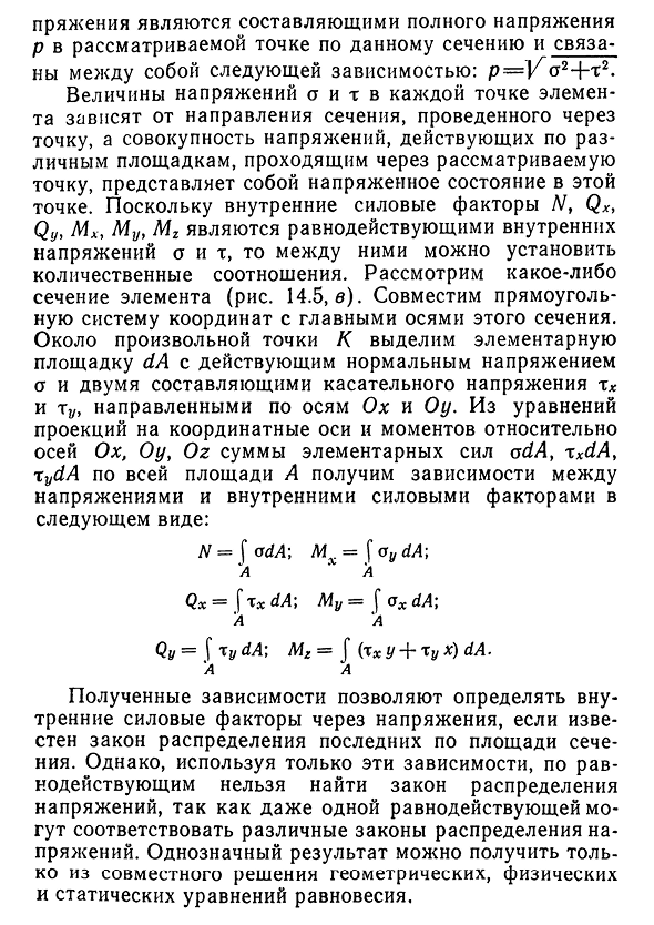 Внутренние силовые факторы. Метод сечений. Напряжения