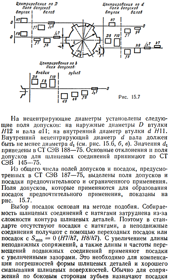 Допуски и посадки прямобочных шлицевых соединений