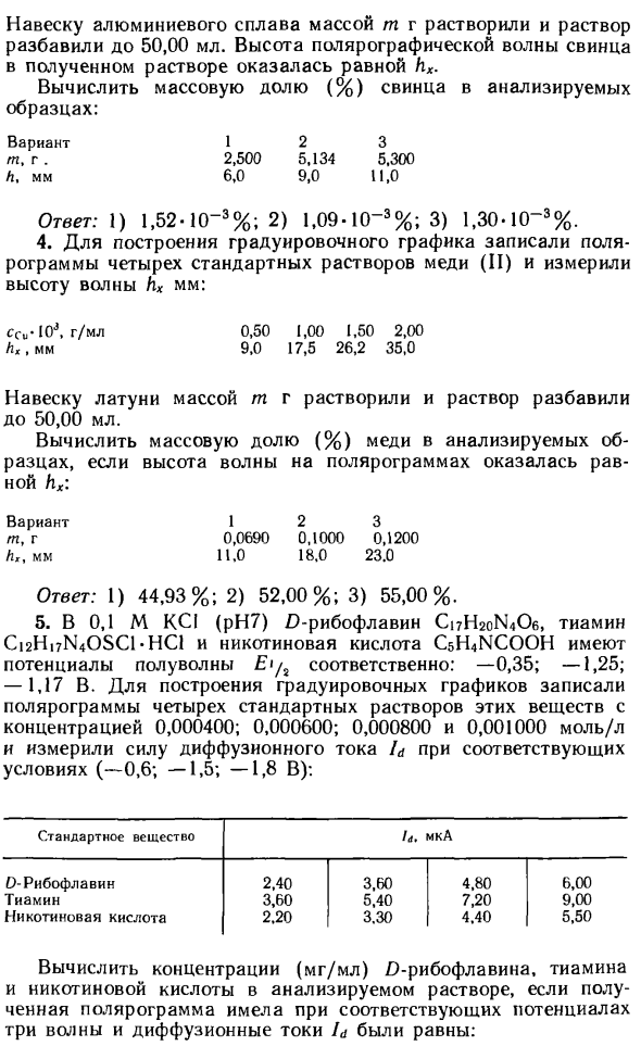 Задачи по вольтамперометрическому методу