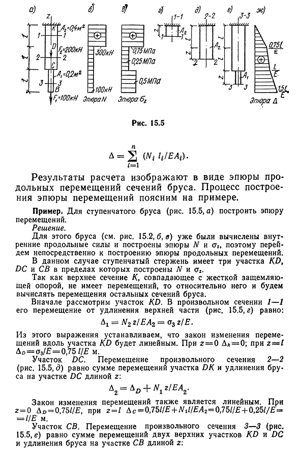 Продольные и поперечные деформации бруса при растяжении (сжатии). Закон Гука. Перемещения