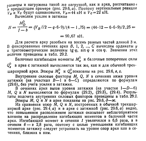 Трехшарнирная арка с затяжкой