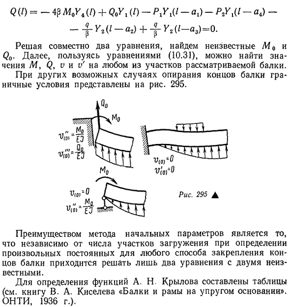 Понятие о расчете коротких балок, лежащих на сплошном упругом основании. метод начальных параметров