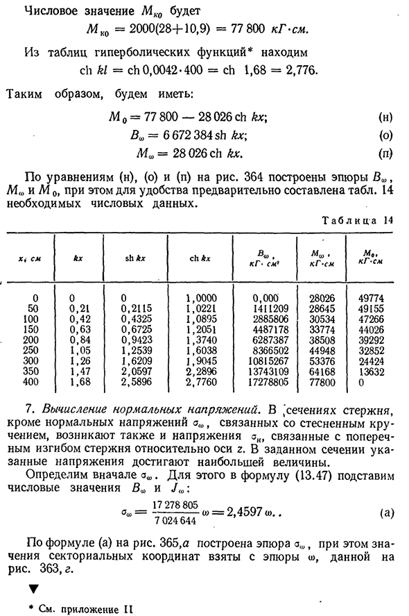 Пример расчета тонкостенного стержня